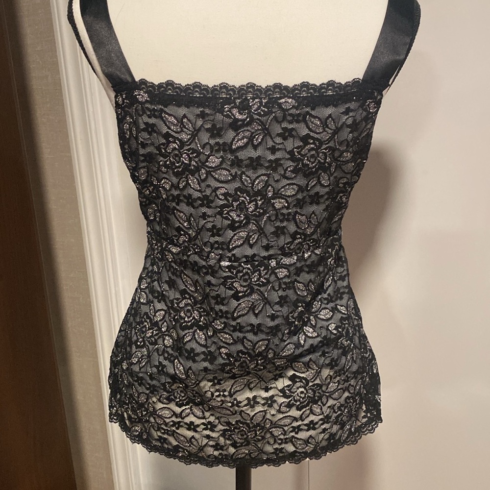 Black & Silver Lace Camisole - Picture 5 of 8
